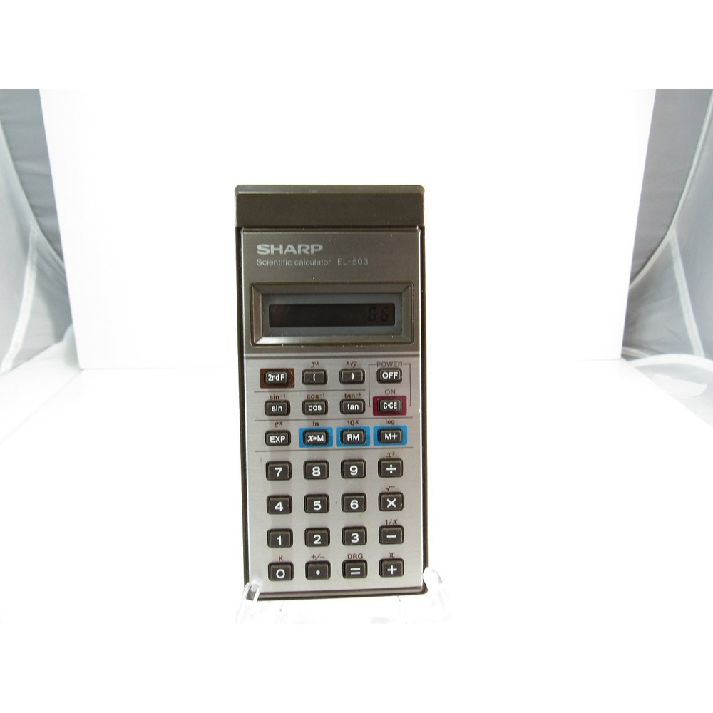 Sharp Scientific Calculator EL-503‎ Vintage Silver Metal Body - Tested